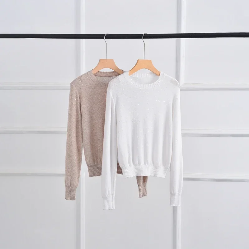 Элегантный летний трикотаж роскошный пуловер с v-образным вырезом женские