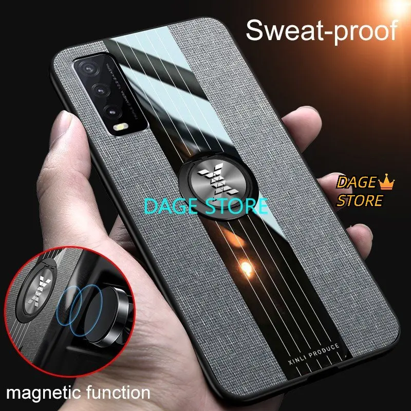 

For Vivo Y20 Case Shockproof Finger Ring Back Cover Hard Stand Casing