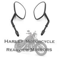 pokhaomin black tapered teardrop rearview mirrors for harley davidson cruiser chopper custom xl883 street bob touring