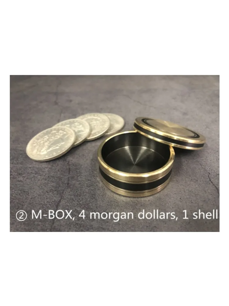 

M-BOX (Morgan Size) Magic Tricks Coin Appear Vanish Magia Magician Close Up Illusions Gimmick Props Mentalism Upgraded Okito Box