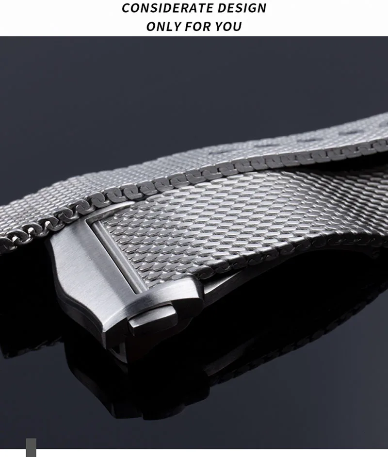 High Quality Titanium steel 20mm Chain Strap For Omega 007 Seamaster Diver 300 Watch Band Replace Milanese Stainless Bracelet