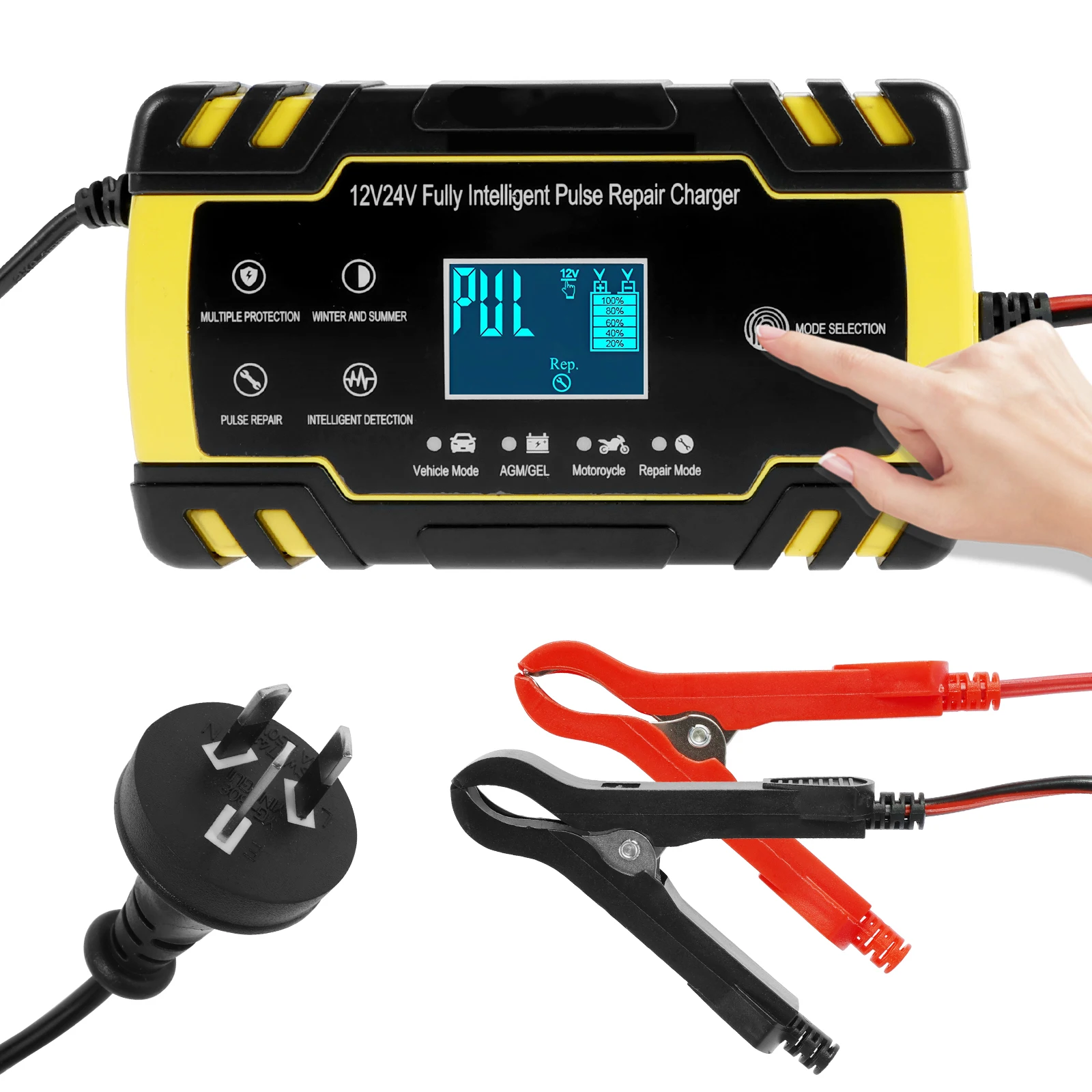 

12V/24V Car Battery Charger Automatic Smart Battery Chargers for Car Lead Acid Lithium Battery Trickle Charger and Maintainer