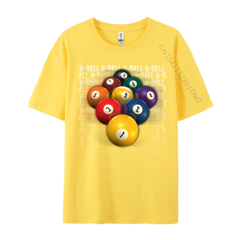 Футболки с 9 мячами повседневные топы на заказ рубашки из чистого хлопка мужская