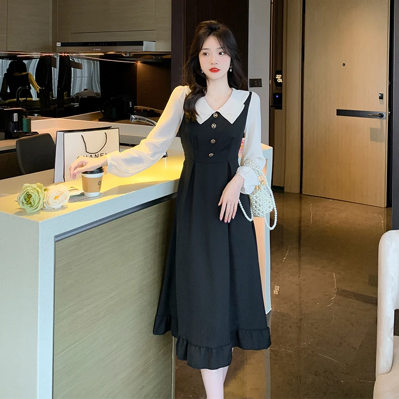 Платье для девушек в стиле e and art на весну и осень приталенное платье