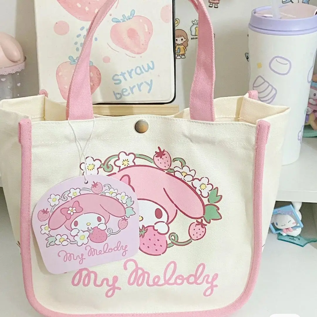 

2022 New Hello Kitty Kuromi My Melody Cinnamoroll Handbag Bento Bag Tote Bag Canvas Bag Cute Birthday Gift