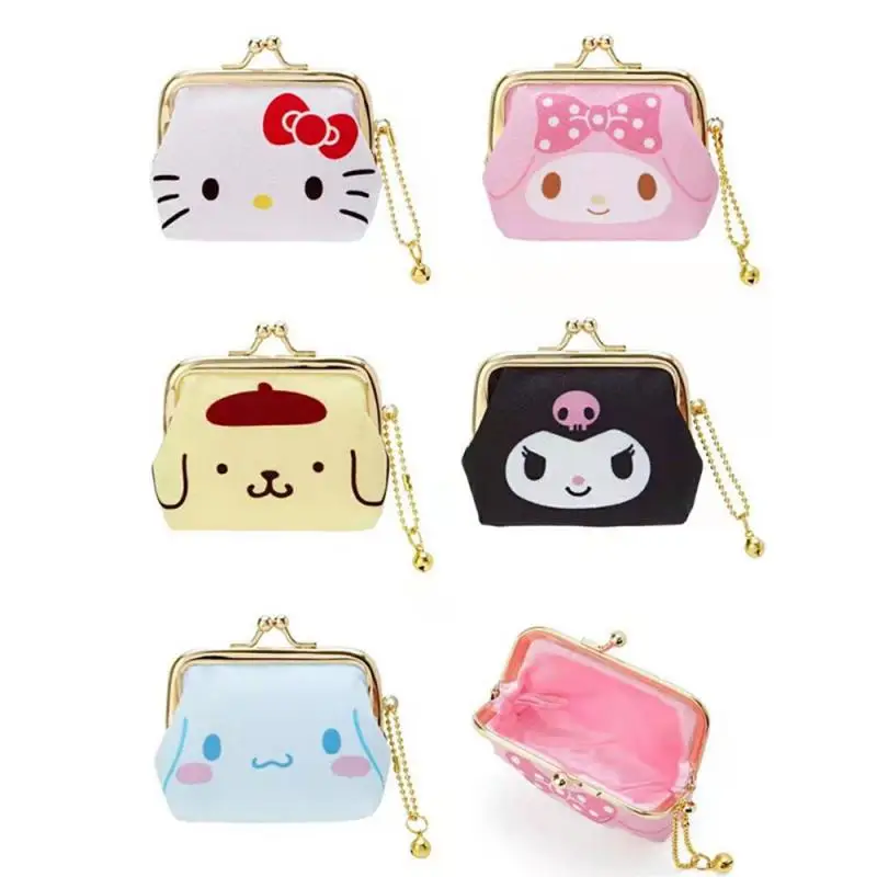 

Kawaii Cartoon Anime Cinnamoroll Kuromi My Melody PU Bag Toy Cute Small Wallet Mini Hasp Ladies Coin Purse Kids Pouch Toy Gift