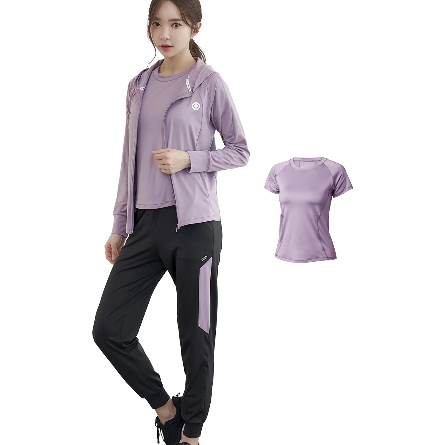 Breathable Fitness Women Sport Suit Casual Solid Fall Hooded Lady Training Set Winter Runing Girl Outfit Jog Garment Tracksuit