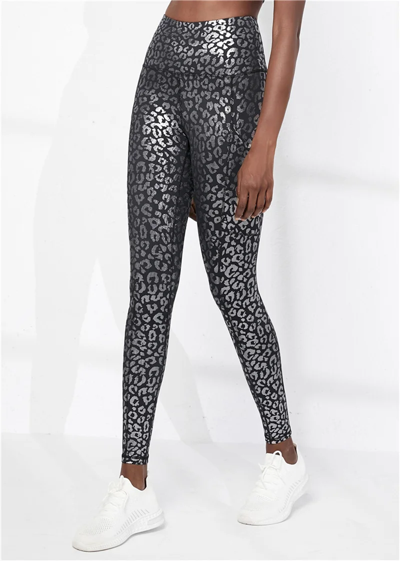 

Брюки LULU женские леопардовые с завышенной талией, модные эластичные штаны для фитнеса, с эффектом пуш-ап, для занятий йогой