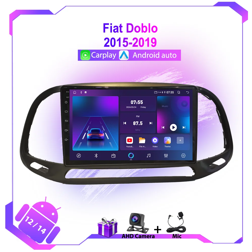 Carplay для Fiat Doblo 2015-2019 автомобильное радио GPS-навигация мультимедийный видеоплеер