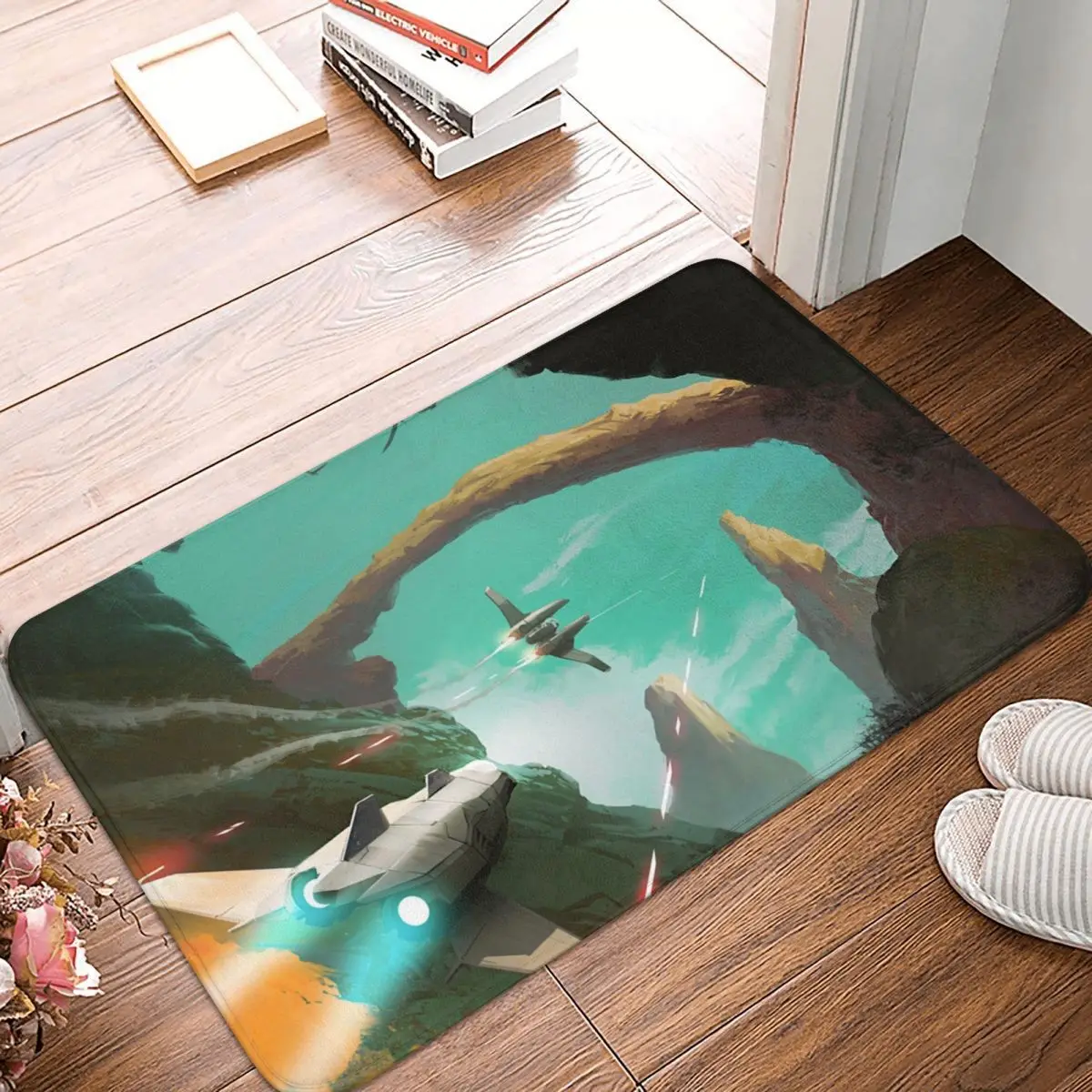 

No Man's Sky Action Adventure Game Anti-Slip Doormat Living Room Mat Space Ship Hallway Carpet Welcome Rug Bedroom Decorative