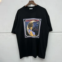 2022 summer fashion short sleeve t shirt men and women cotton oil painting portrait printed loose couple half sleeve short tee