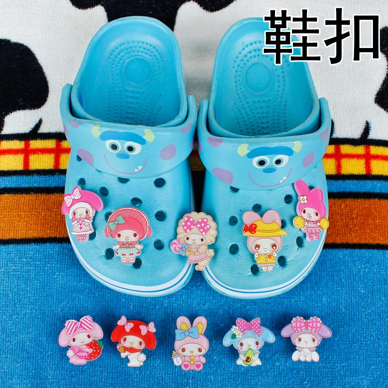 

New Sanrio Melody Cartoon Shoe Buckle Wholesale Available Sale Cartoons Decorations Croc Jibz Charm Kids Girls Women X-mas Gifts