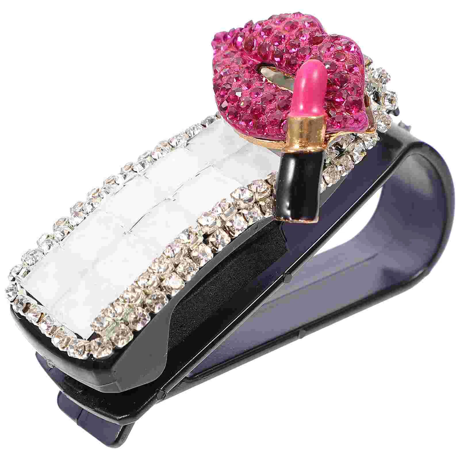 

1Pc Car Sun Visor Glasses Holder Useful Rhinestone Sunglasses Mount Clip