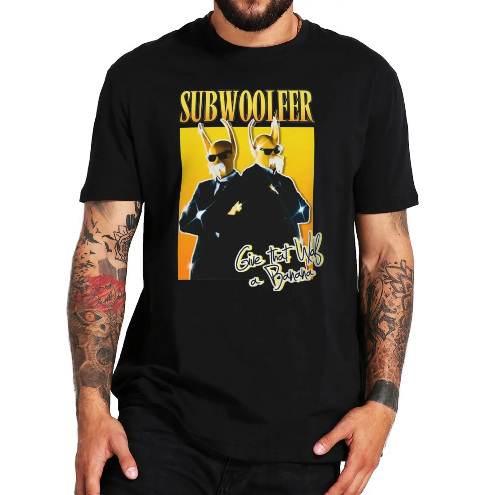 

Subwoolfer Give That Wolf A Banana T Shirt Norway Band Fans 2022 Gifts Tee Tops Summer EU Size Cotton Soft T-shirt
