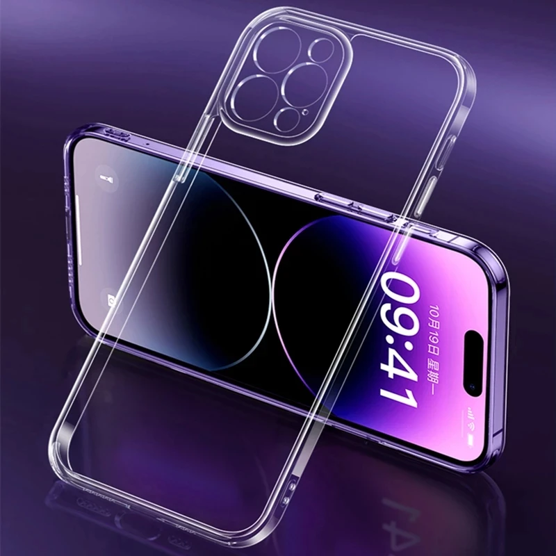 Ultra-thin Soft TPU Phone Case for IPhone 14 Pro Max 6 7 8 14 Plus Back Lens Protection Case for iPhone 13 12 11 PRO X XR XS MAX