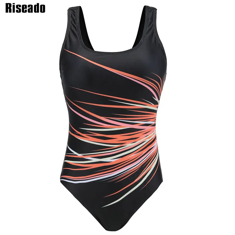 

Riseado Digital Print One Piece Swimsuit Women Plus Size Set Sport Swimwear for Women Racerback Bodysuit Swimming Suit Beachwear