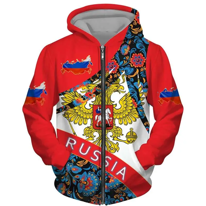 

Vintage Russian Flag 3D Colorful Print Men's Hoodies Sweatshirts Plus Fleece Men Hooded Jacket For Male Casual Hoody Zipper Coat