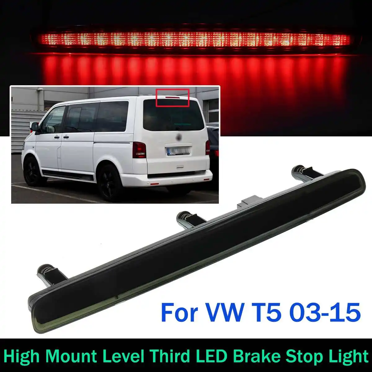 

Car LED Third Brake Light High Auto Level Rear Brake Light High Mount Stop Lamp For VW 03-15 Transporter Multivan Caravelle T5