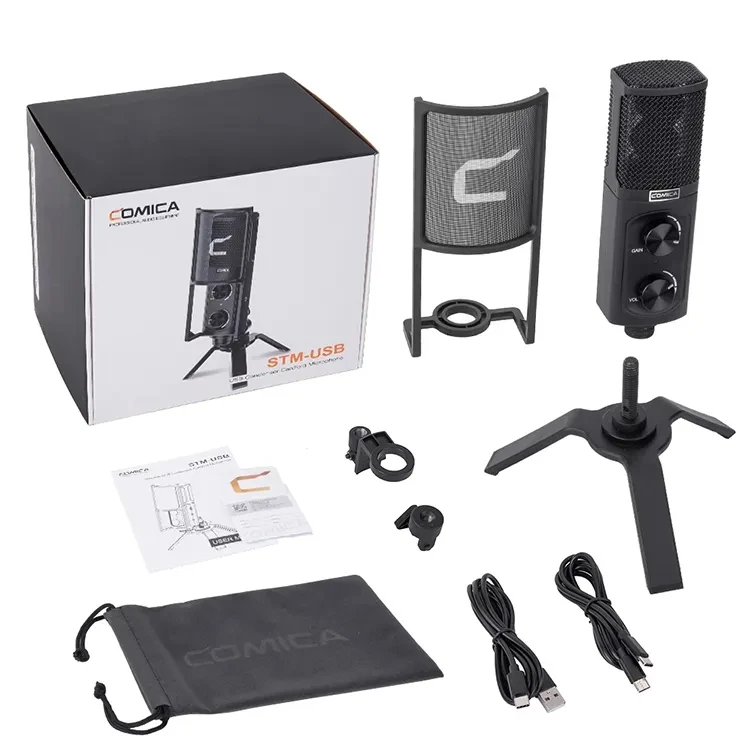 COMICA STM-USB USB конденсаторный кардиоидный микрофон, студийный игровой микрофон для компьютера, смартфона
