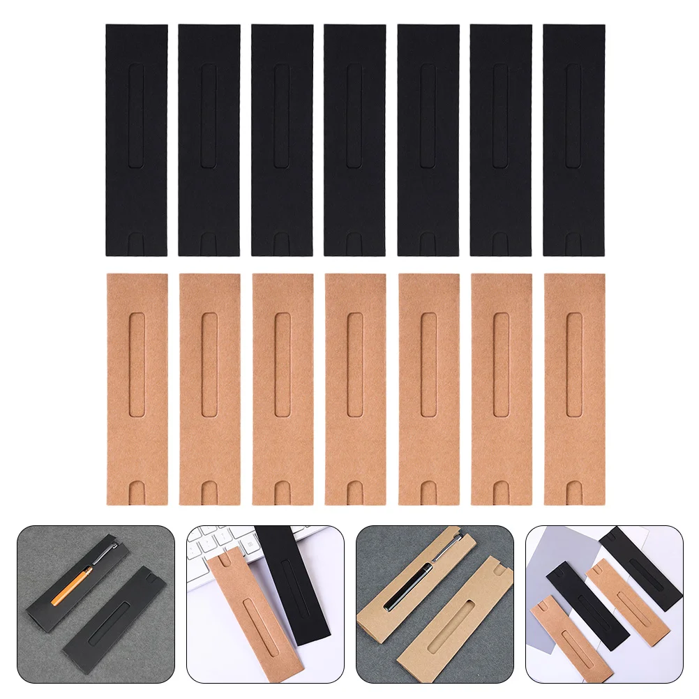 

Pen Gift Sleeve Box Singlepouch Holder Bagpackaging Kraft Fountain Ballpoint Paper Sleeves Empty Notebook Case Cases