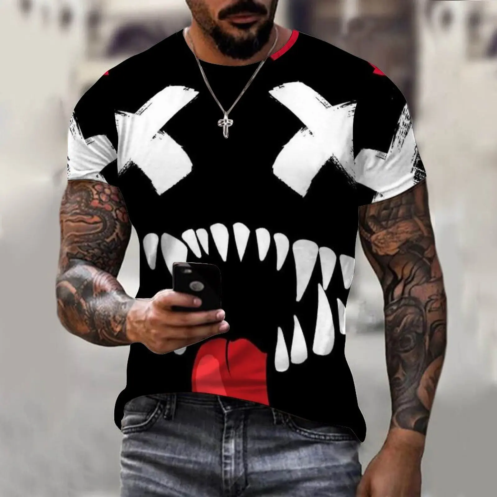 

Smiley Face Men Summer T-Shirt 3d Print Pattern Quick Dry Sport O- Neck Oversized Women Hip-Hop T Shirts Kids Clothing Top Tees