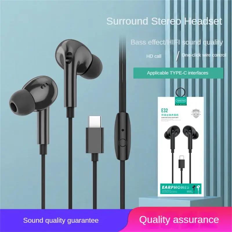 

Light Anti Noise Earphones No Sense Delay Type C Earphones Better Audio Quality Convenient Wired Headset Subwoofer Earphones