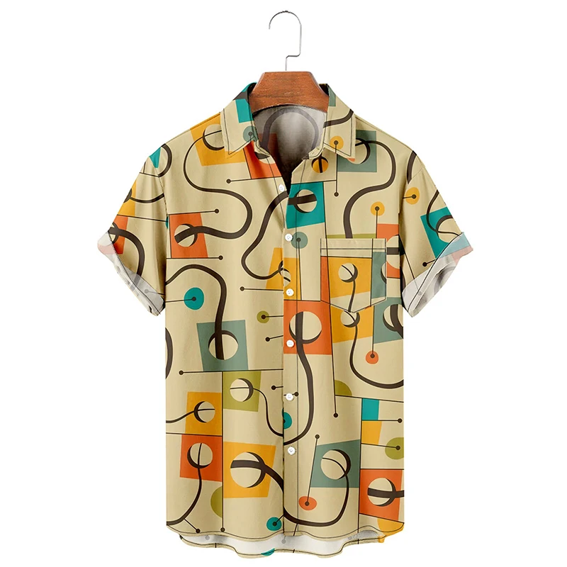 

Everyday Geometric Print Men‘s Short Sleeve Tee Shirt Men Oversized Blouse Tops