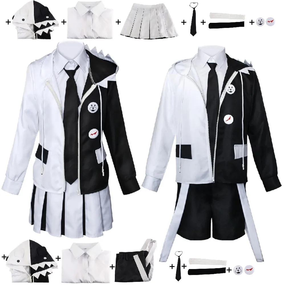 

Monokuma Cosplay Costume Anime Game Danganronpa V3: Killing Harmony Adult Man Woman Shirt Jacket Halloween Jk School Uniform