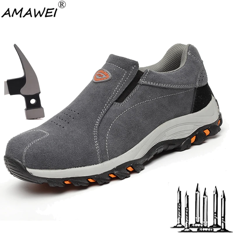 

AMAWEI Men Work Boots Safety Shoes Puncture-Proof spark Proof Indestructible Shoes Industrial women Insulation Welding Shoes