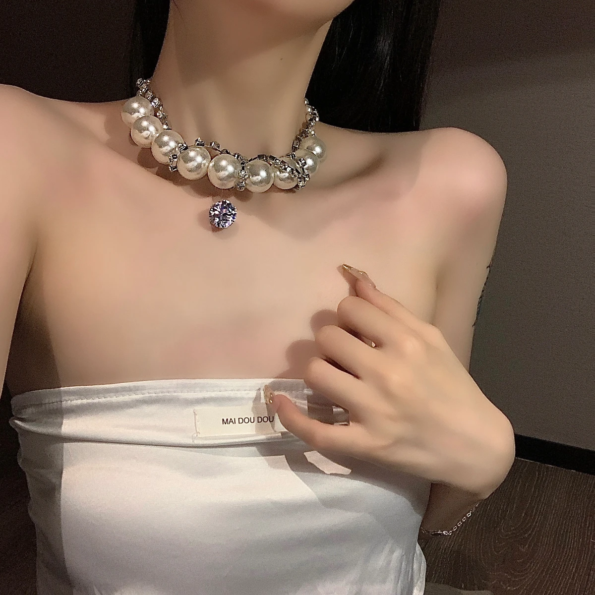 Женское винтажное ожерелье-чокер с бусинами из искусственного жемчуга