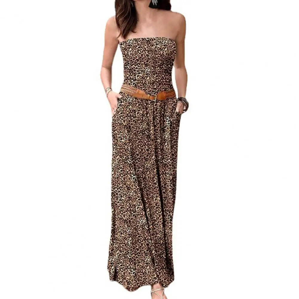Unique Long Dress Loose Hem Elastic Sexy Dress Strapless Off Shoulder Summer Long Dress