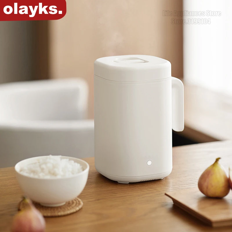 

Olayks 0.8L Portable Rice Cooker Ceramic Non-Stick Liner Easy To Clean 300W Heating Lunch Box For Students Trip Multi Cooker