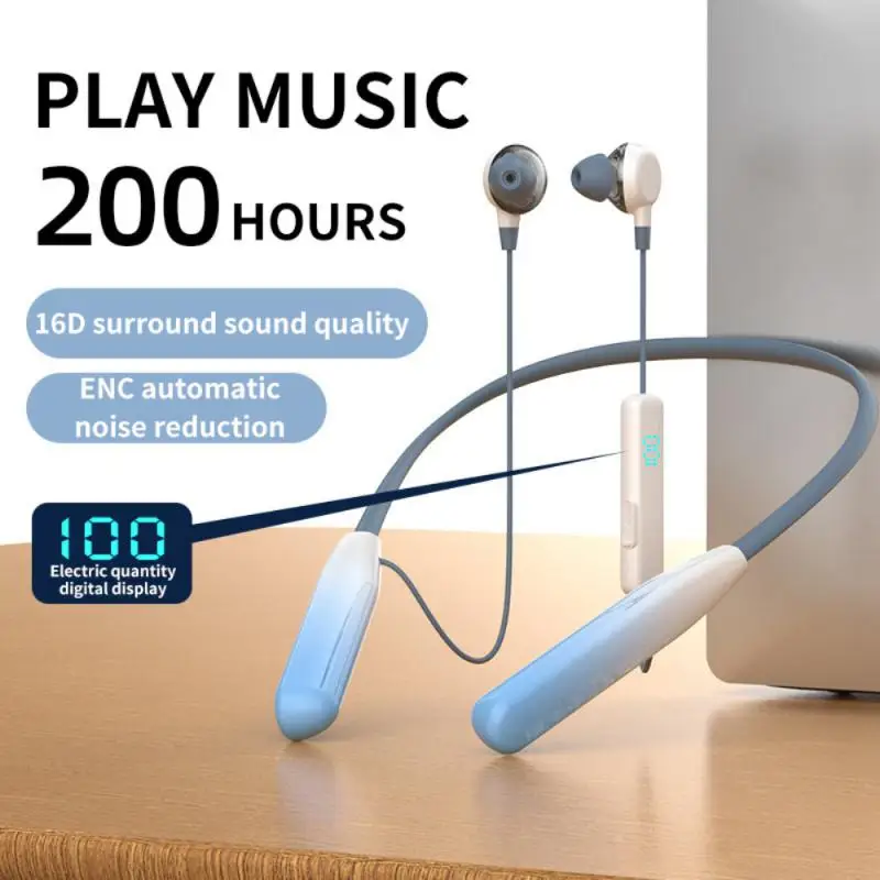 

DC 5V Bilateral Stereo Stereo Neck Earphones Wireless Headphones Suitable For All Computers And Phones Voice Prompt Low Latency