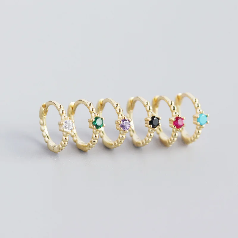 Женские серьги-гвоздики из серебра 925 пробы с фианитом