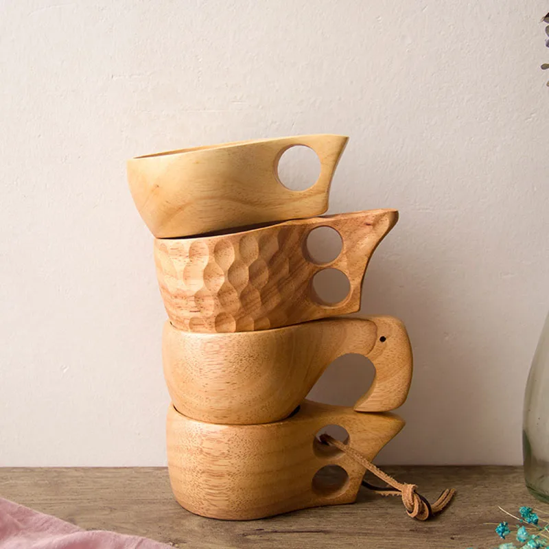 

Creative Cup Wooden Coffee Cup Wood Handy Cup Nordic Water Cup Wooden Cup Handgrip Classic Mug 200ml