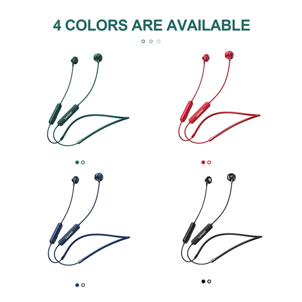 

Новые беспроводные наушники SH1 Lenovo Bluetooth 5,0 чип HIFI Качество звука IPX5 водонепроницаемая Спортивная гарнитура магнитные наушники с шейным обо...