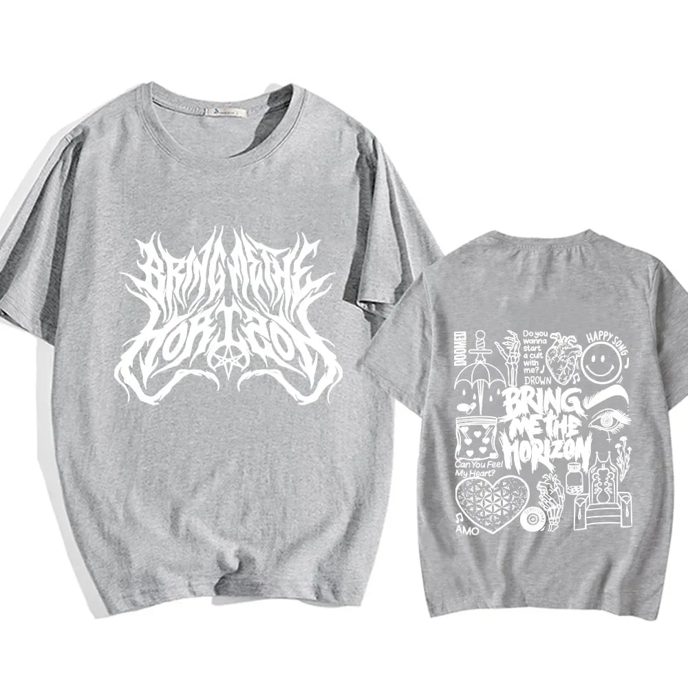 BMTH-Camiseta BringMe TheHorizon для женщин хлопковая рубашка с рисунком cuello Round Do Ropa informal de verano