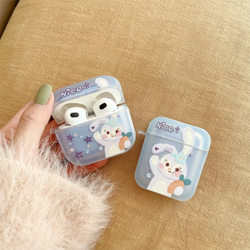 

Cartoon Rabbit Carrot Translucent AirPods 3 Case Apple AirPods 2 Case Cover AirPods Pro Case IPhone Earphone Accessories