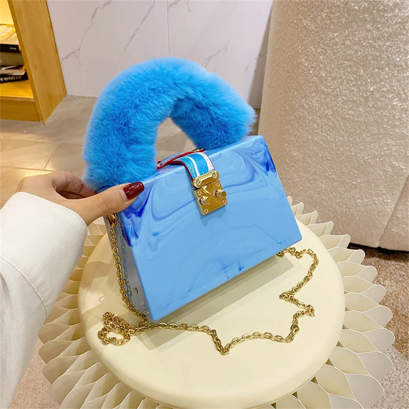 

Autumn and winter 2021 candy color ins net red hair portable foreign style chain acrylic box