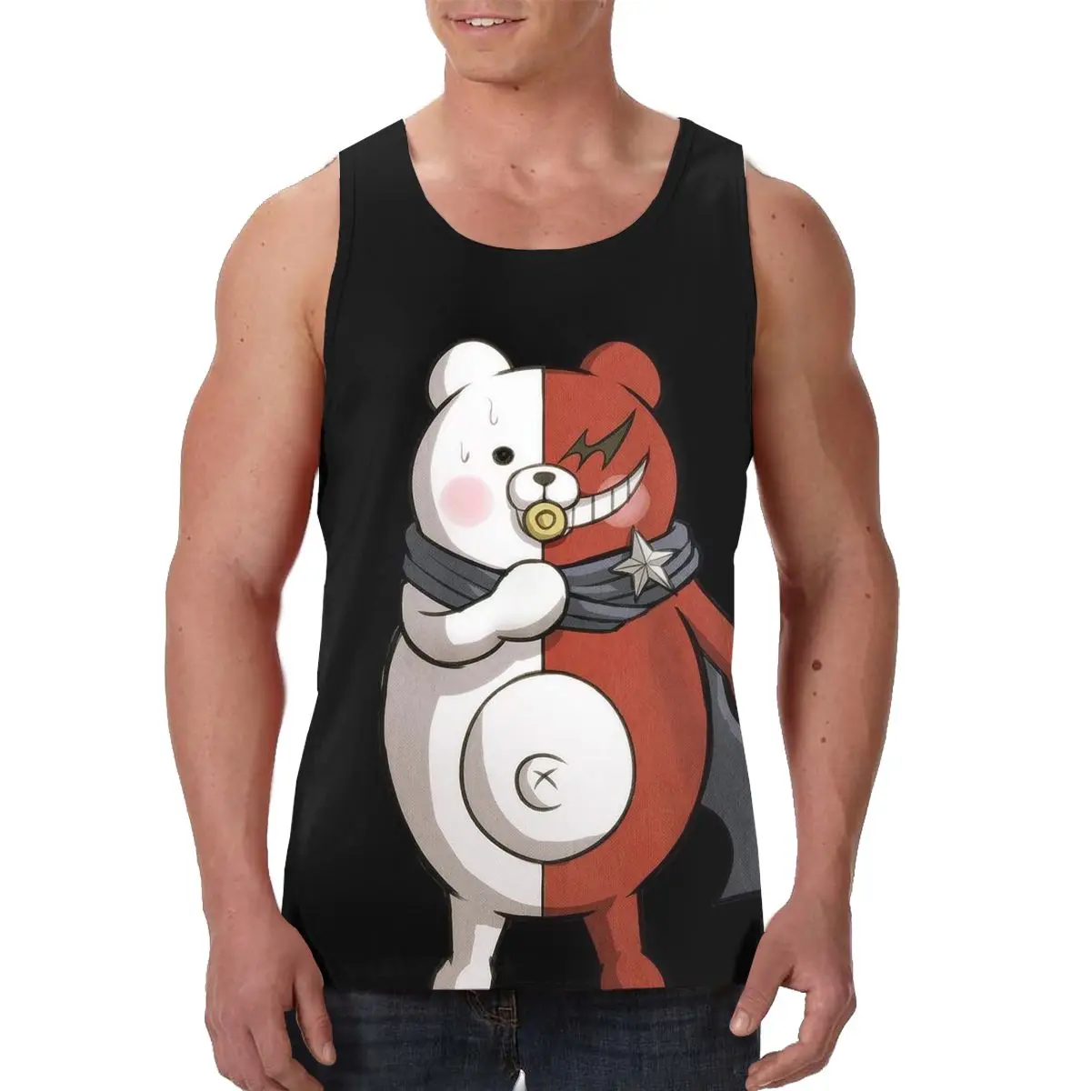 

Бренд Monokuma Danganronpa фигурка Косплей тренировочные мужские майки для фитнеса без рукавов Мужская рубашка для бодибилдинга майка для мышц