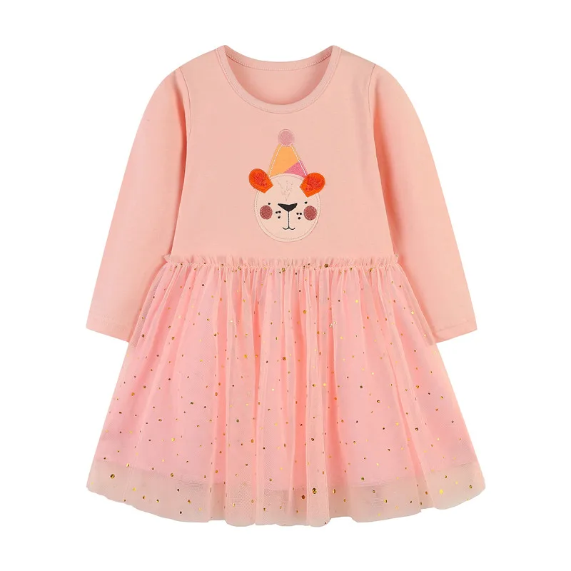 

Jumping Meters New Arrival Bear Princess Girls Dresses For Autumn Spring Toddler Kids Frocks Tutu Birthday Costume Dress