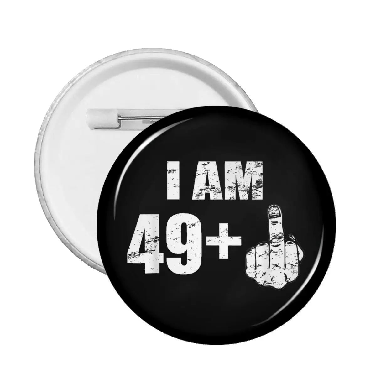 

Забавные броши в стиле панк I Am 49 Plus на средний палец, на 50-й день рождения, в стиле поп-культуры, модные булавки для шляпы, 59 мм, декоративный п...