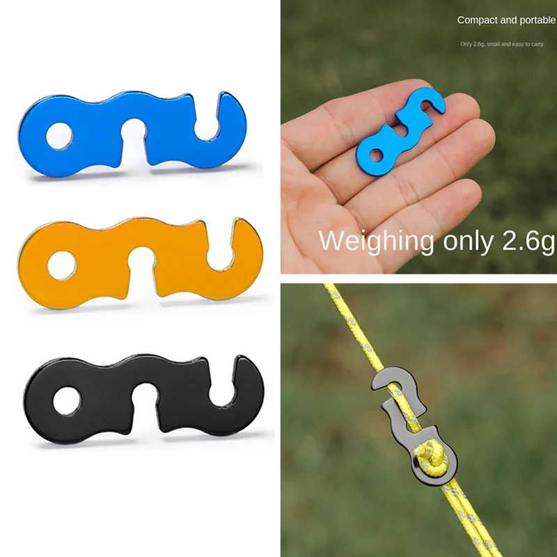 

10PCS Adjustable Camping Tent Cord Rope Buckle S Type Tensioners Fastener Kit Outdoor Camping Tents Securing Accessories