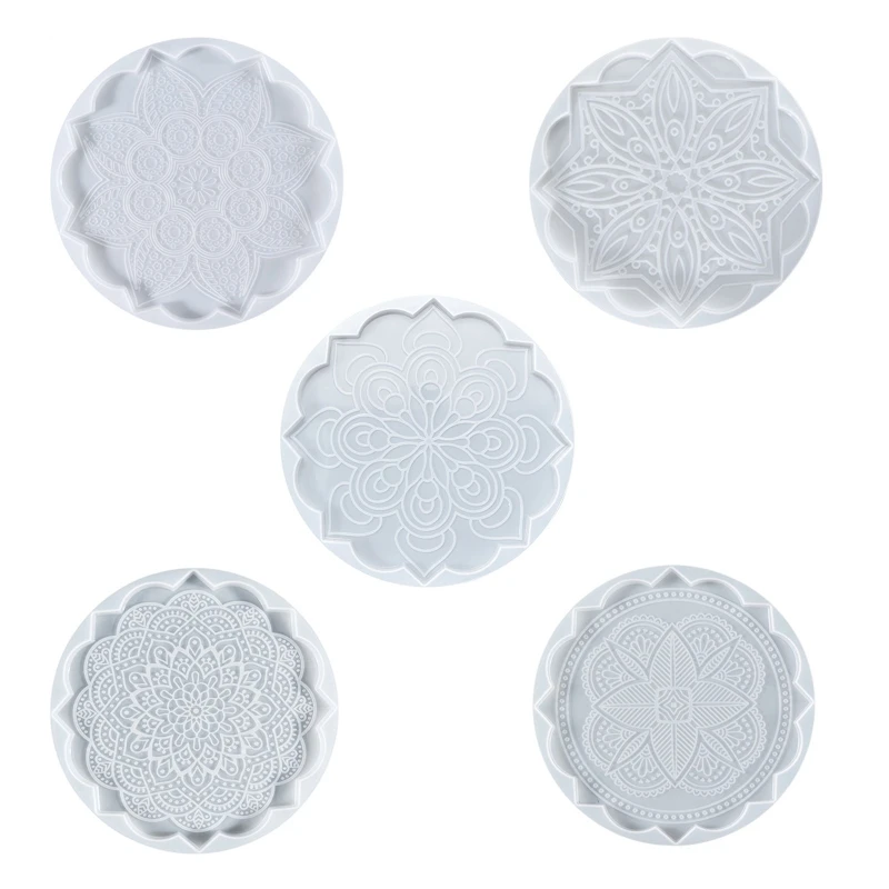 

Mandala Tea Tray Coaster Mold Silicone Epoxy Resin Placemat Coaster Molds Set