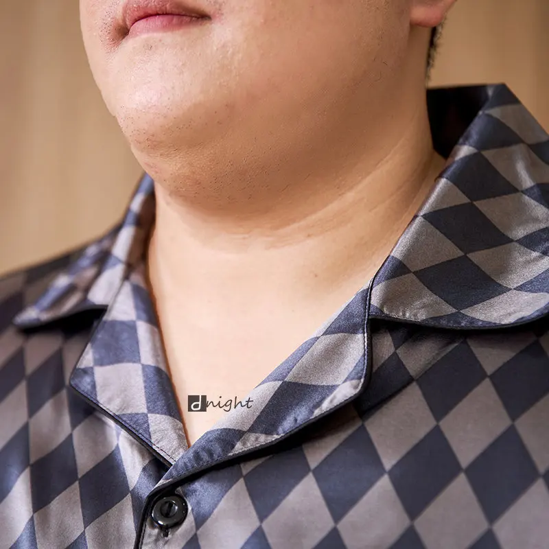 Summer Mens Pajamas set Short Tops Short Pants Sets Pyjamas Stripe Men Sleepwear Pijamas Homewear Large Size 7XL Sleepwear