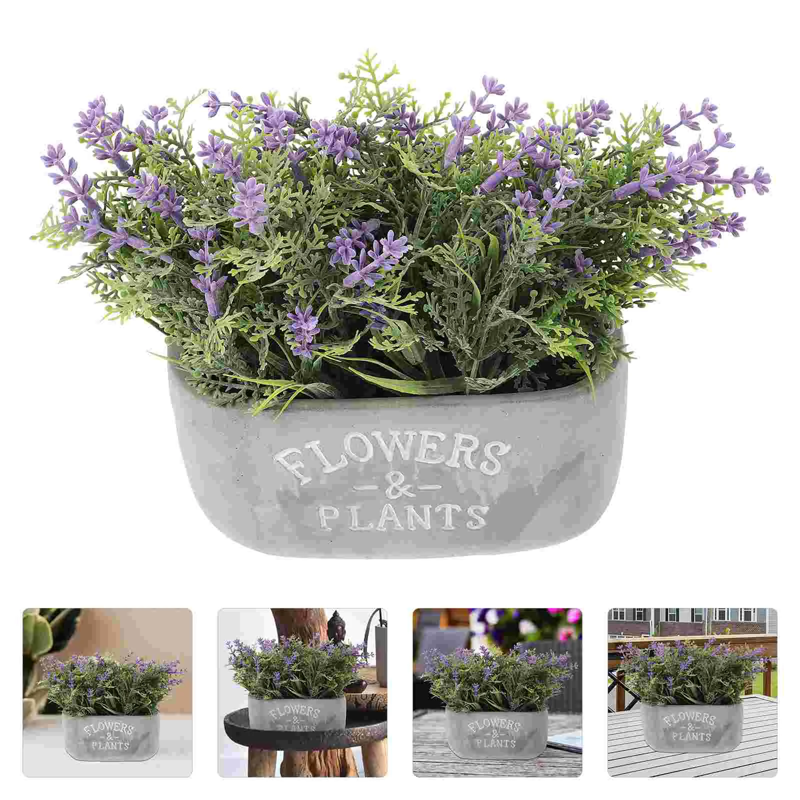 

Lavender Potted Faux Artificial Fake Flowers Flower Purple Centerpieces Floral Arrangements Table Bouquets Realistic Planter
