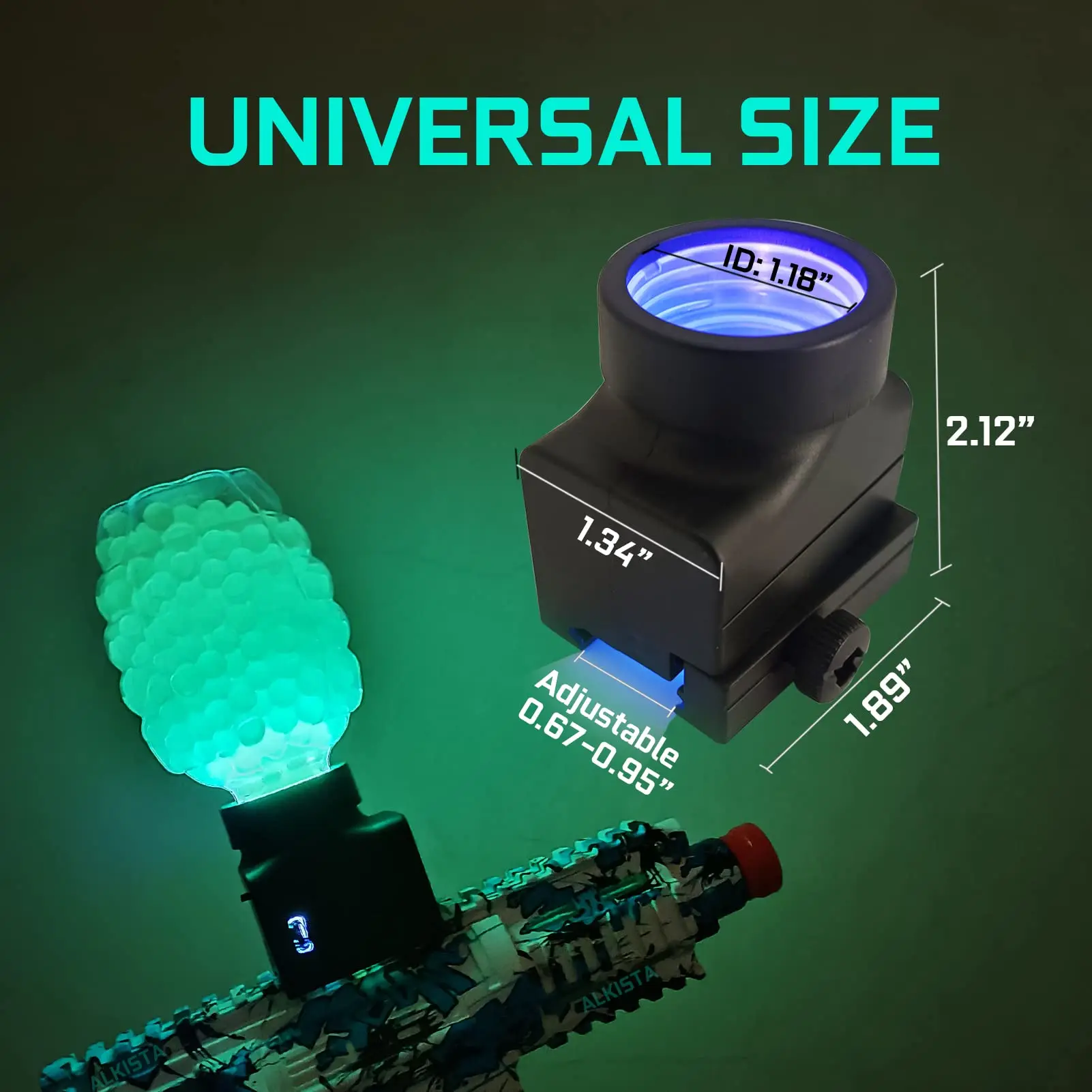 

UV Lamp Adapter LED Feedneck To Light Up Gel Ball Blaster Ammo Splatter Ball Blaster Night Outdoor Game Light Up Ammo Holder