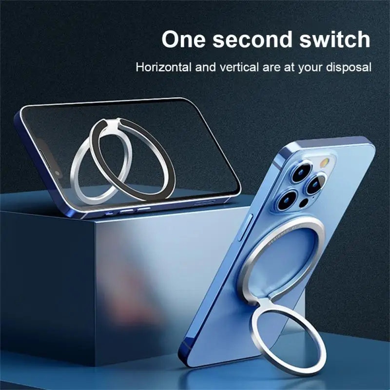 

Magnet Desktop Phone Stand Ultra-thin Magnetic Finger Grip Zinc Alloy Finger Ring Bracket Stand Accessory Desktop Convenient