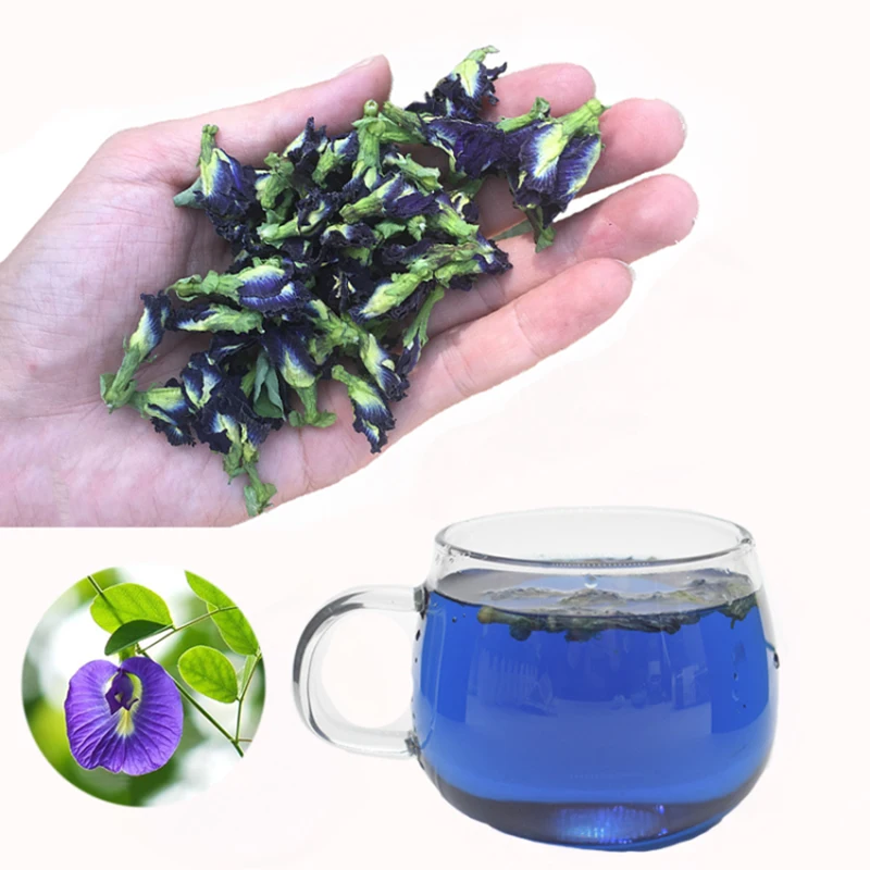 

50 г синий чай Clitoria Terna чай Тайланд синяя бабочка чай горох чистый натуральный сушеный цветок чай Имитация кухонной игрушки