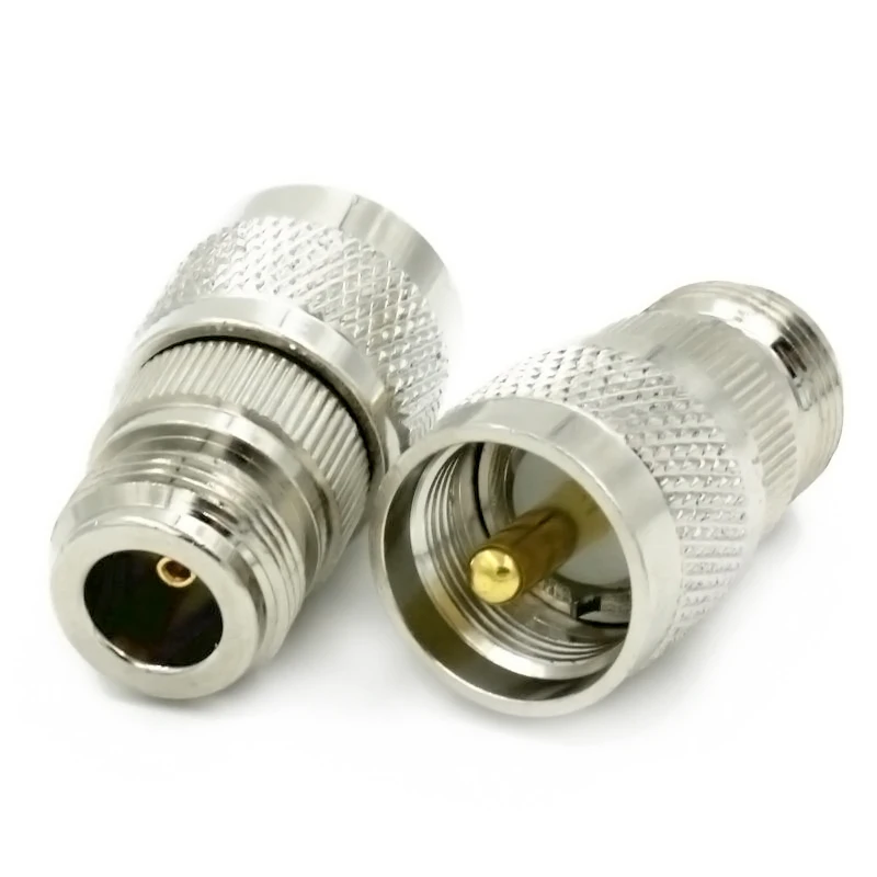 2 шт. Новый PL259 PL-259 UHF штекер в N гнездо RF коаксиальный разъем прямой никелированный